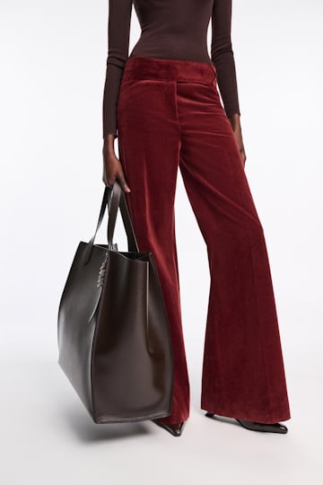 Dorothee Schumacher Cord Hose mit ausgestelltem Bein maroon