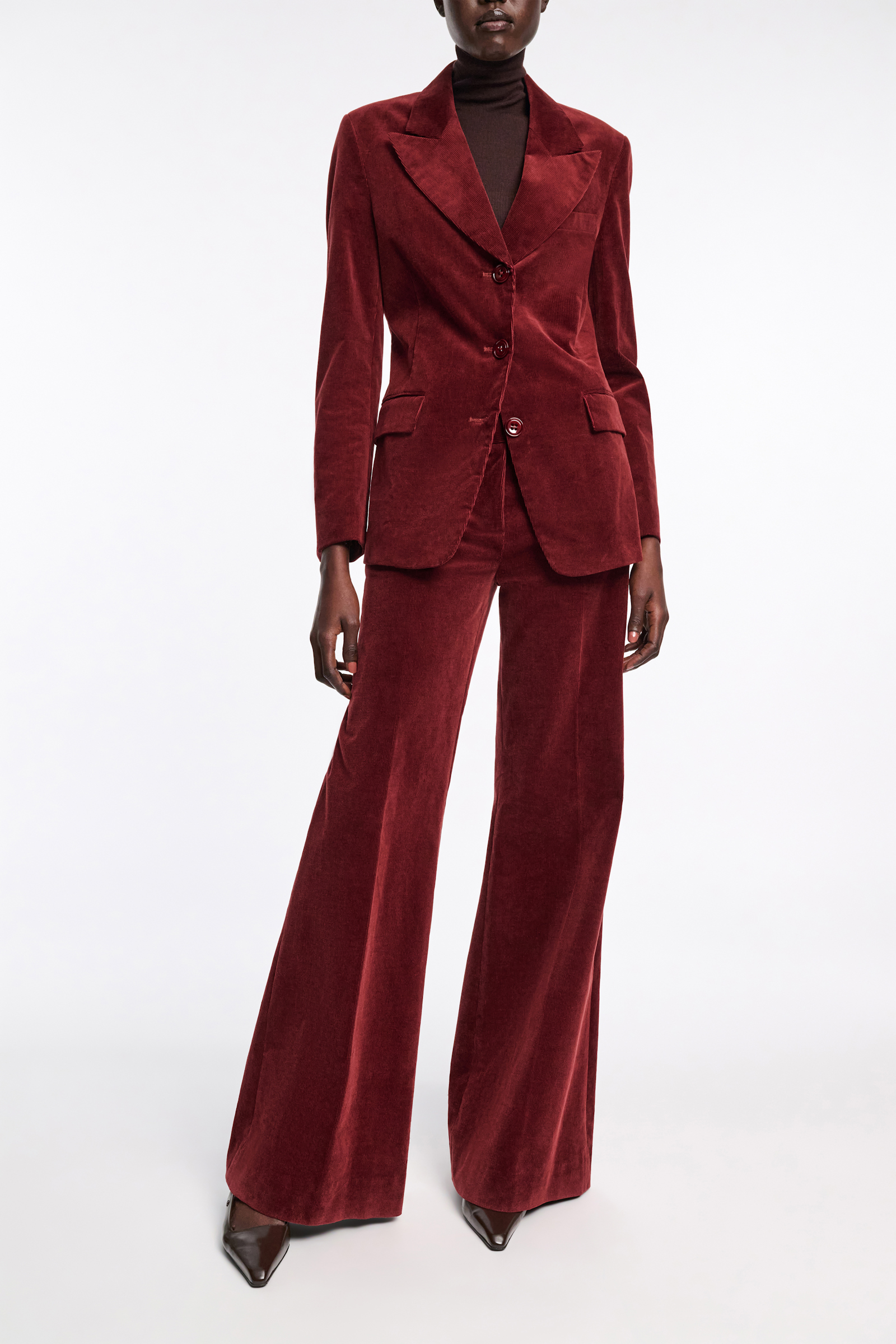 Dorothee Schumacher Flared corduroy pants maroon