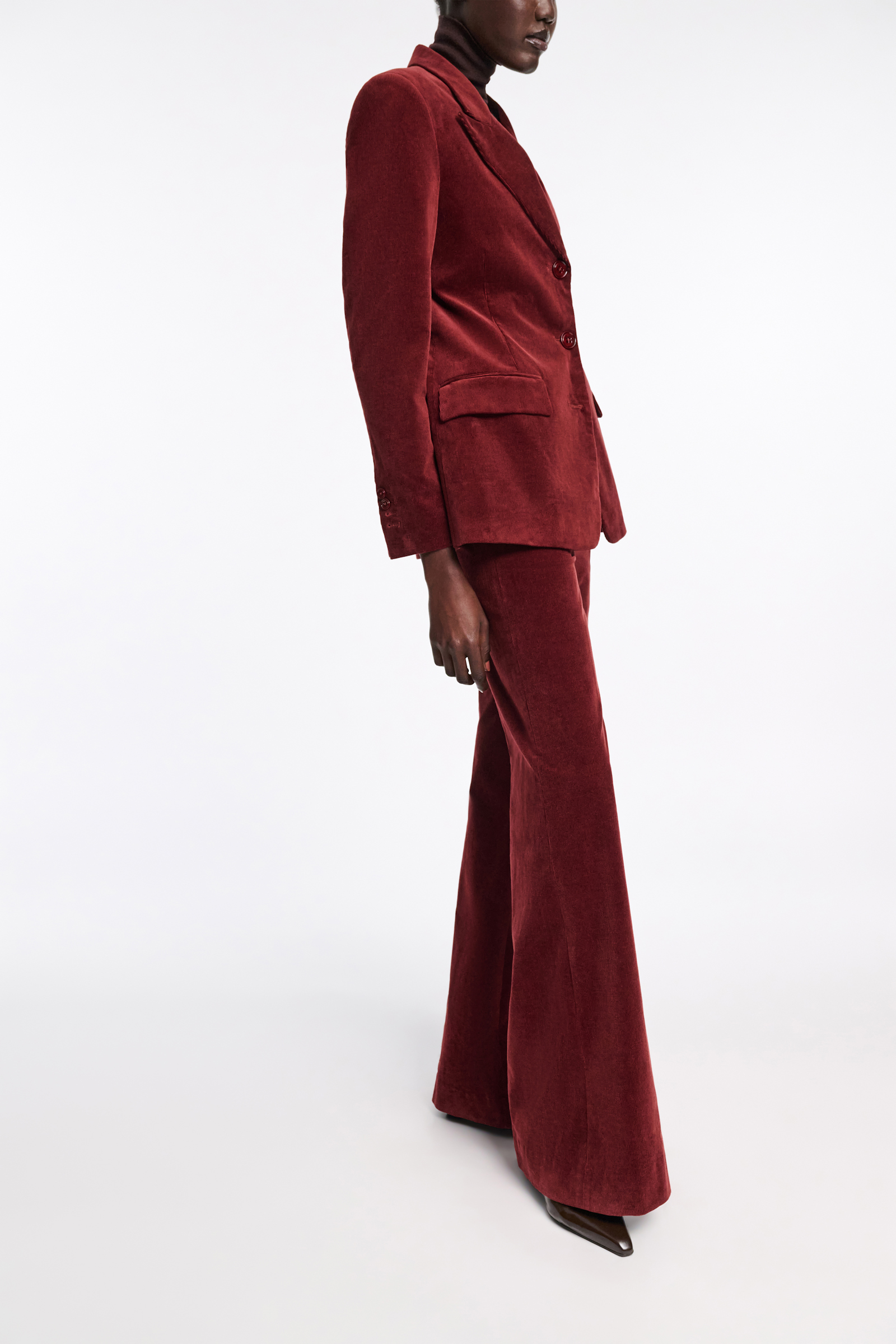 Dorothee Schumacher Flared corduroy pants maroon