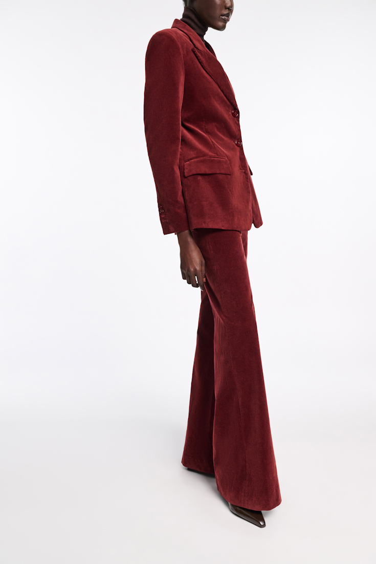 Dorothee Schumacher Flared corduroy pants maroon