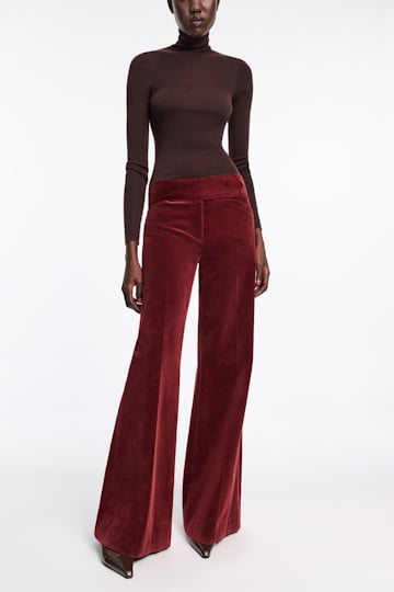 Dorothee Schumacher Cord Hose mit ausgestelltem Bein maroon
