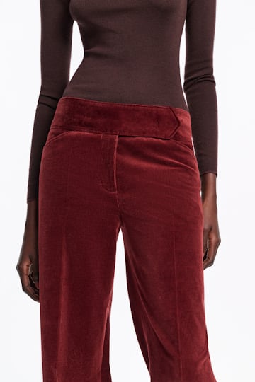 Dorothee Schumacher Cord Hose mit ausgestelltem Bein maroon