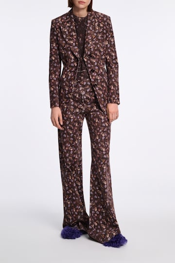 Dorothee Schumacher Floral print blazer winter blossom very dark brown