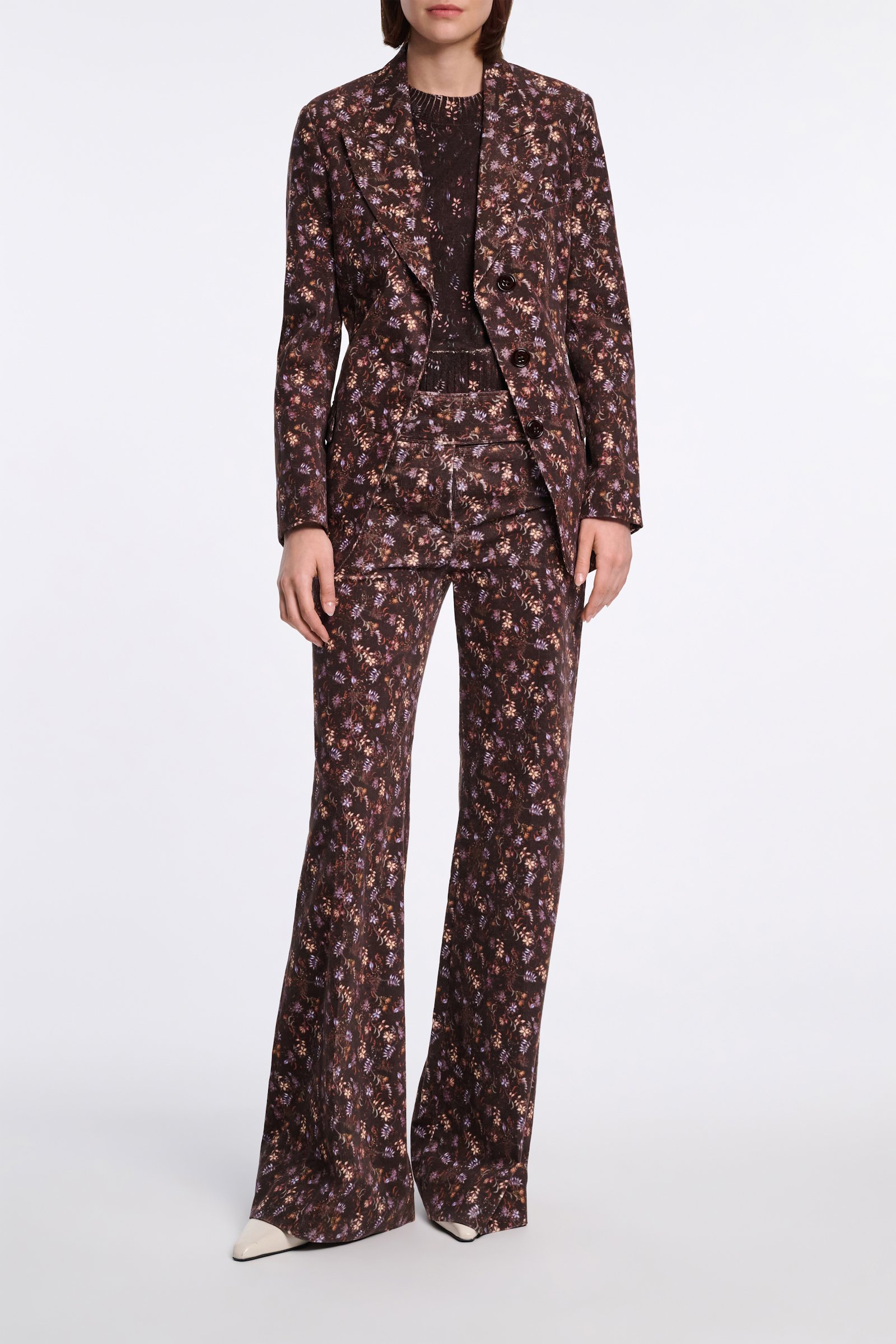 Dorothee Schumacher Floral print blazer winter blossom very dark brown