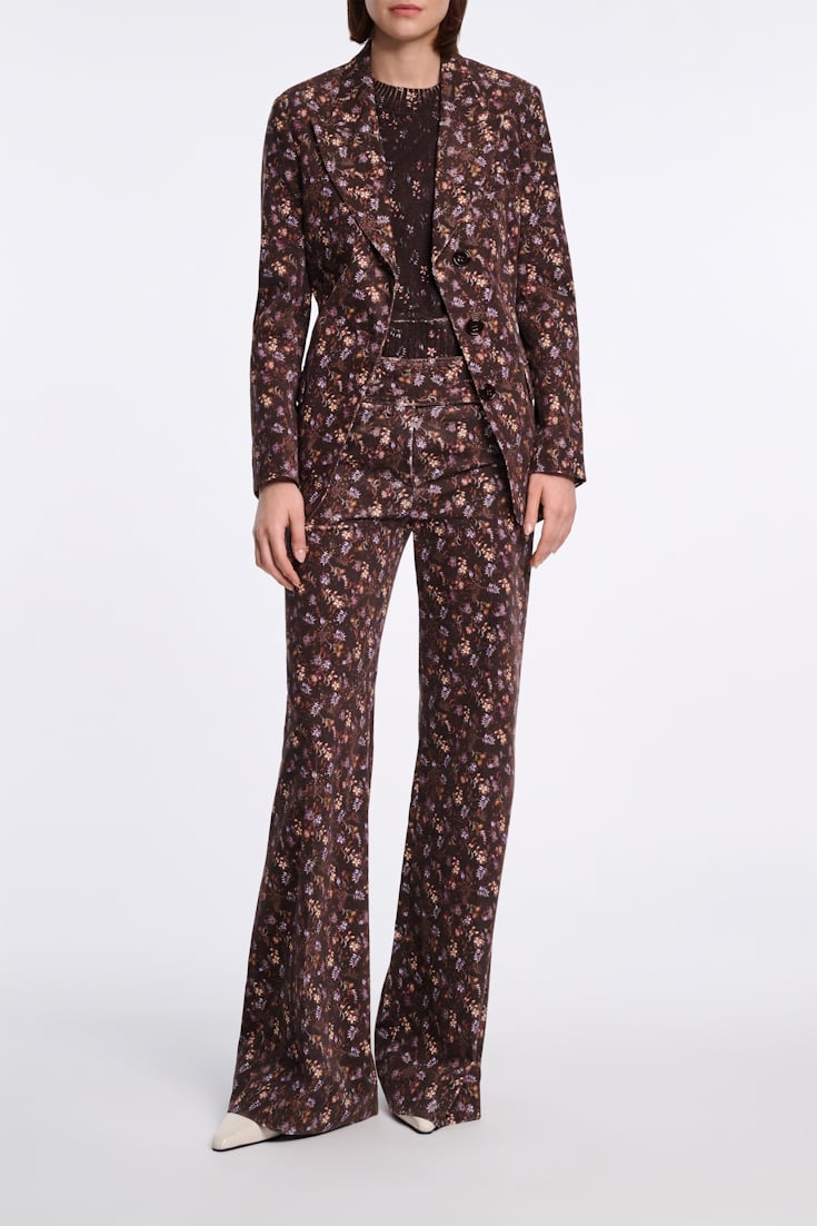 Dorothee Schumacher Floral print blazer winter blossom very dark brown