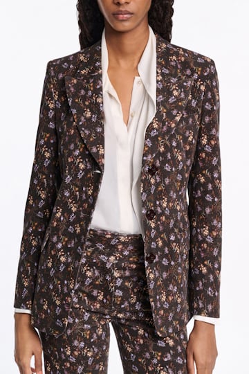 Dorothee Schumacher Blazer mit Millefleur Print winter blossom very dark brown