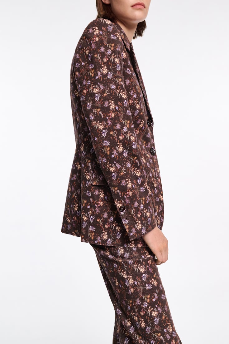 Dorothee Schumacher Floral print blazer winter blossom very dark brown