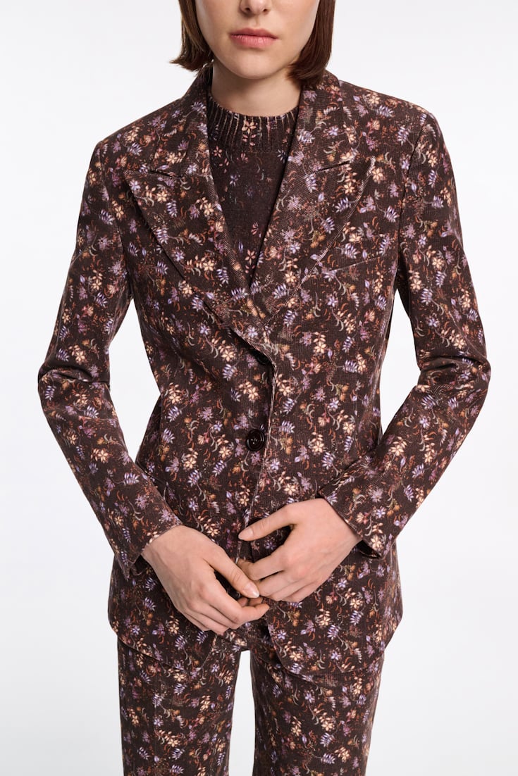 Dorothee Schumacher Floral print blazer winter blossom very dark brown