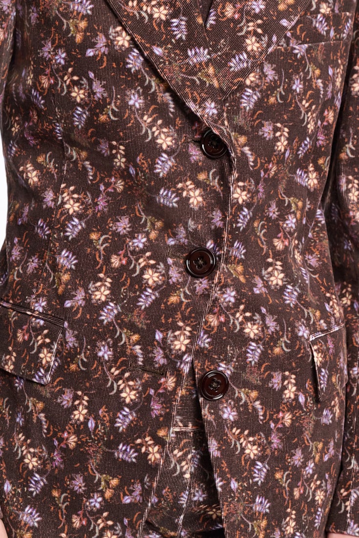 Dorothee Schumacher Floral print blazer winter blossom very dark brown