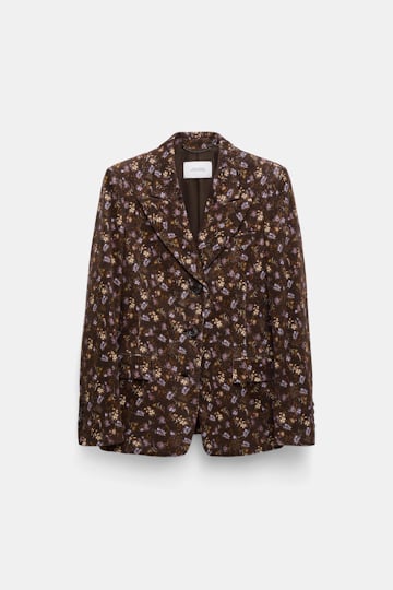 Dorothee Schumacher Floral print blazer winter blossom very dark brown