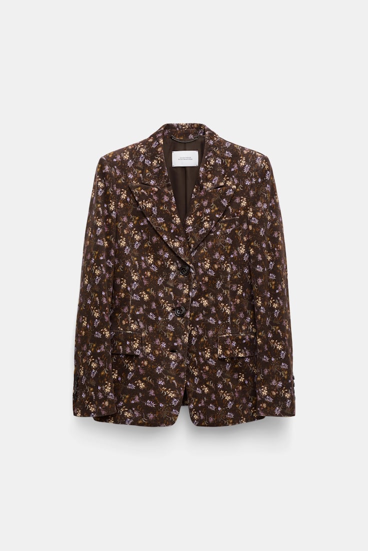 Dorothee Schumacher Floral print blazer winter blossom very dark brown