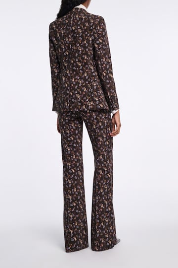 Dorothee Schumacher Hose mit Millefleur Print winter blossom very dark brown