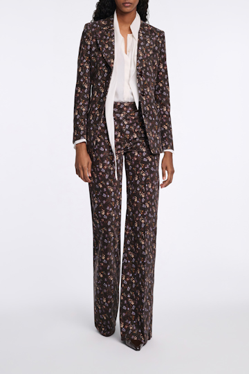 Dorothee Schumacher Hose mit Millefleur Print winter blossom very dark brown