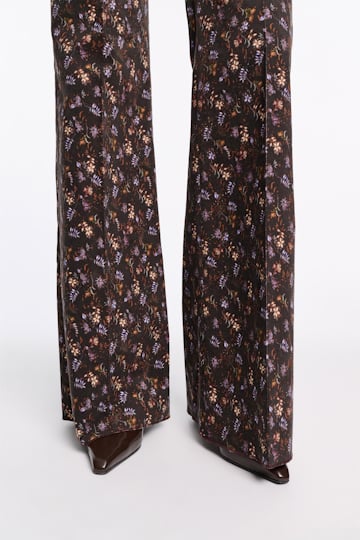 Dorothee Schumacher Hose mit Millefleur Print winter blossom very dark brown
