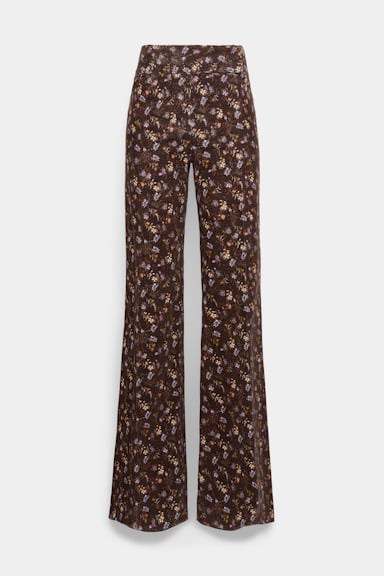 Dorothee Schumacher Hose mit Millefleur Print winter blossom very dark brown