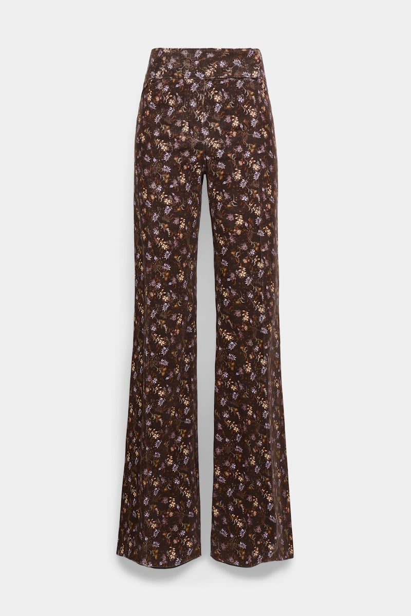 Dorothee Schumacher Flared Floral Print Pants In Brown