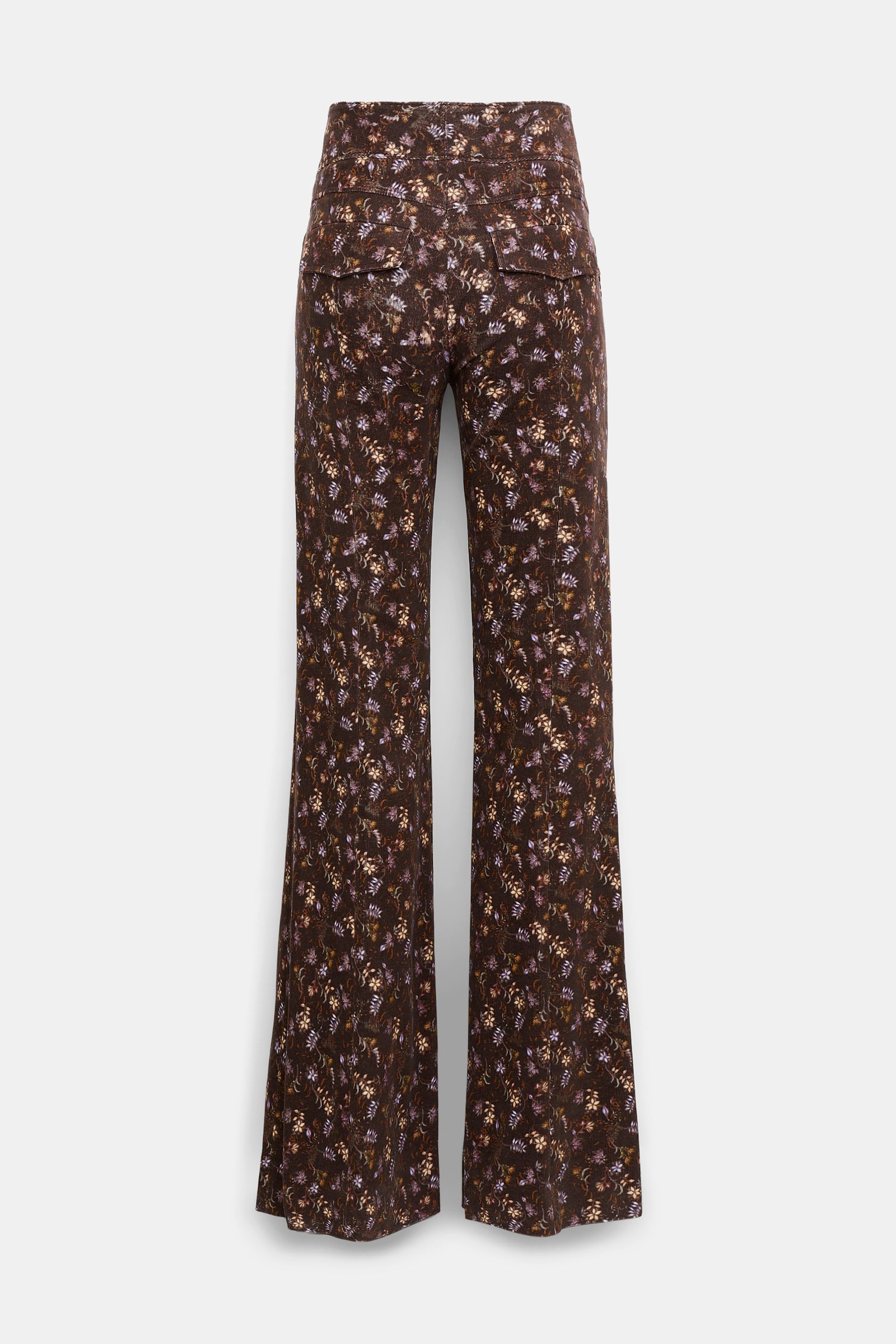 Dorothee Schumacher Flared floral print pants winter blossom very dark brown