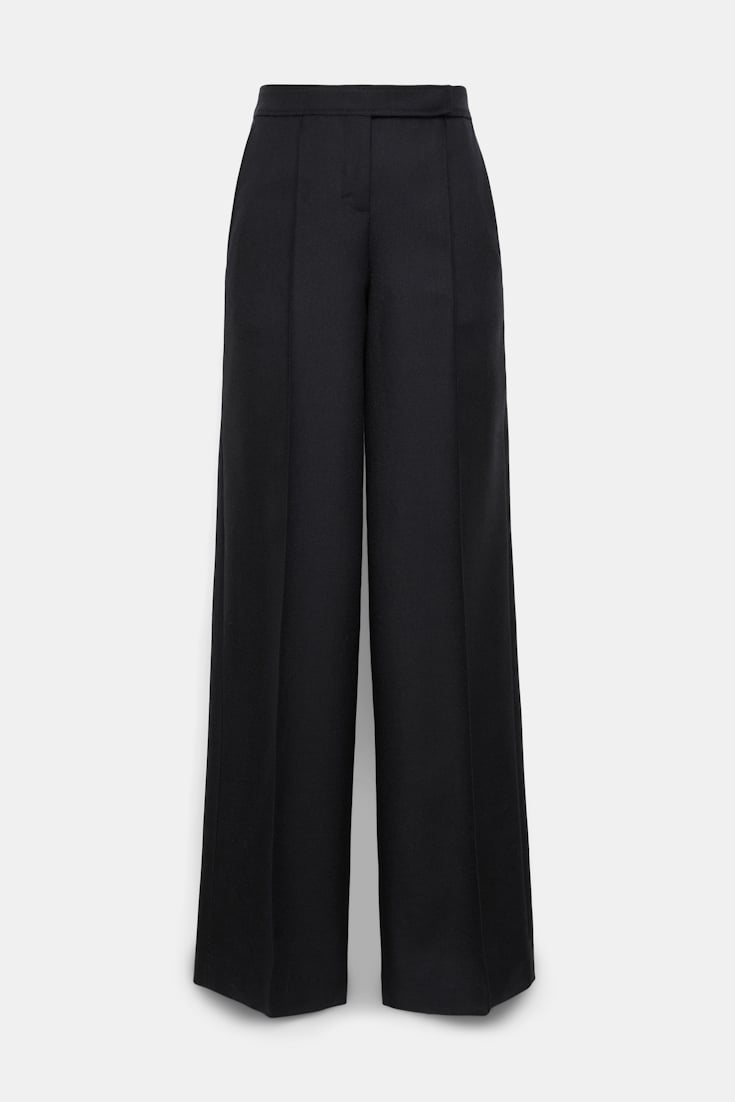 Dorothee Schumacher Wide leg pants in virgin wool pure black