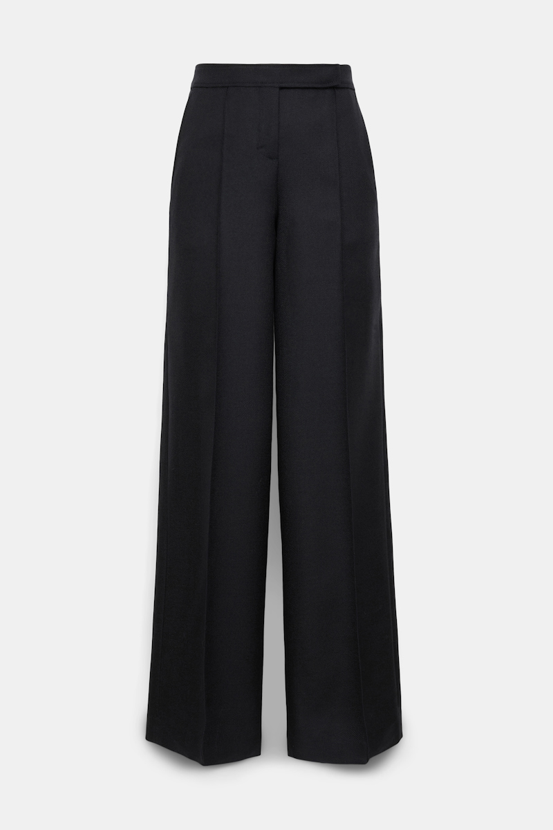 Dorothee Schumacher Wide Leg Pants In Virgin Wool In Black