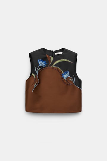 Dorothee Schumacher Top aus dreidimensionalem Cloque-Jacquard caramel black