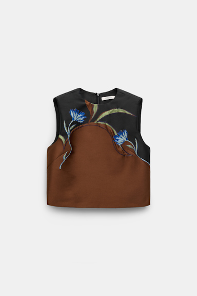 Dorothee Schumacher Top aus dreidimensionalem Cloque-Jacquard caramel black