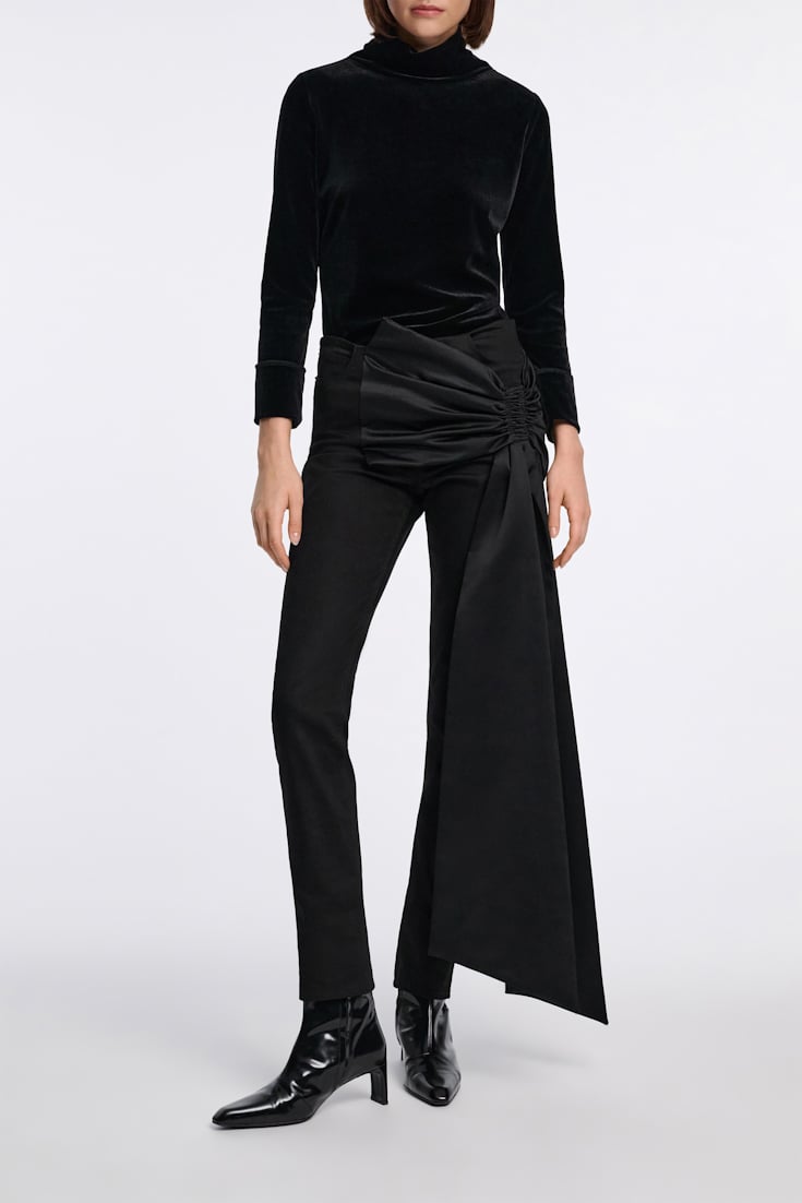 Dorothee Schumacher Skinny jeans with satin bow pure black