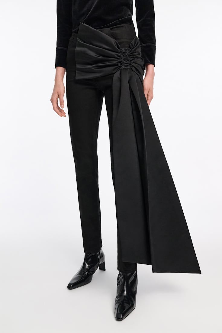 Dorothee Schumacher Skinny jeans with satin bow pure black