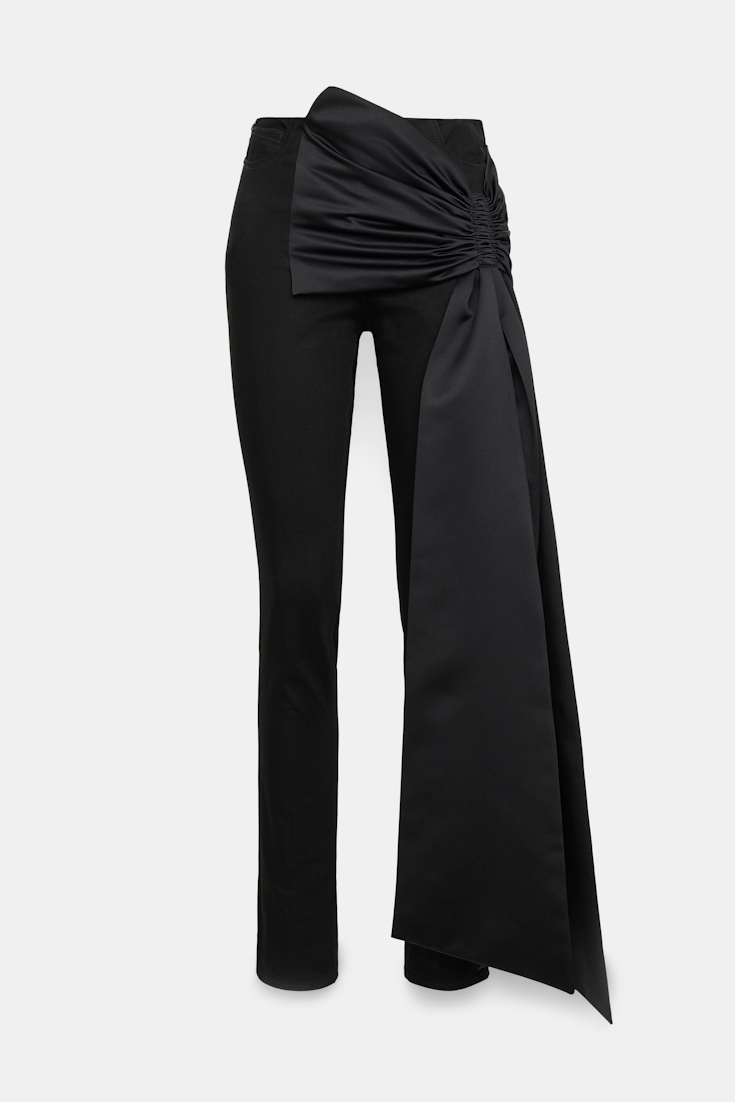 Dorothee Schumacher Skinny jeans with satin bow pure black
