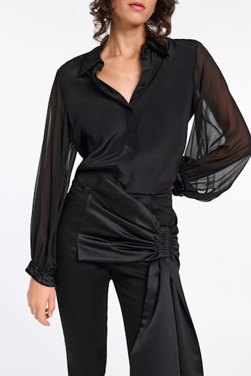 Dorothee Schumacher Bluse mit abnehmbarem Bindeband pure black