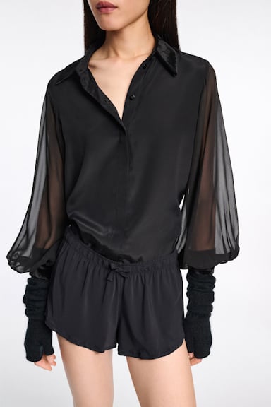 Dorothee Schumacher Bluse mit abnehmbarem Bindeband pure black