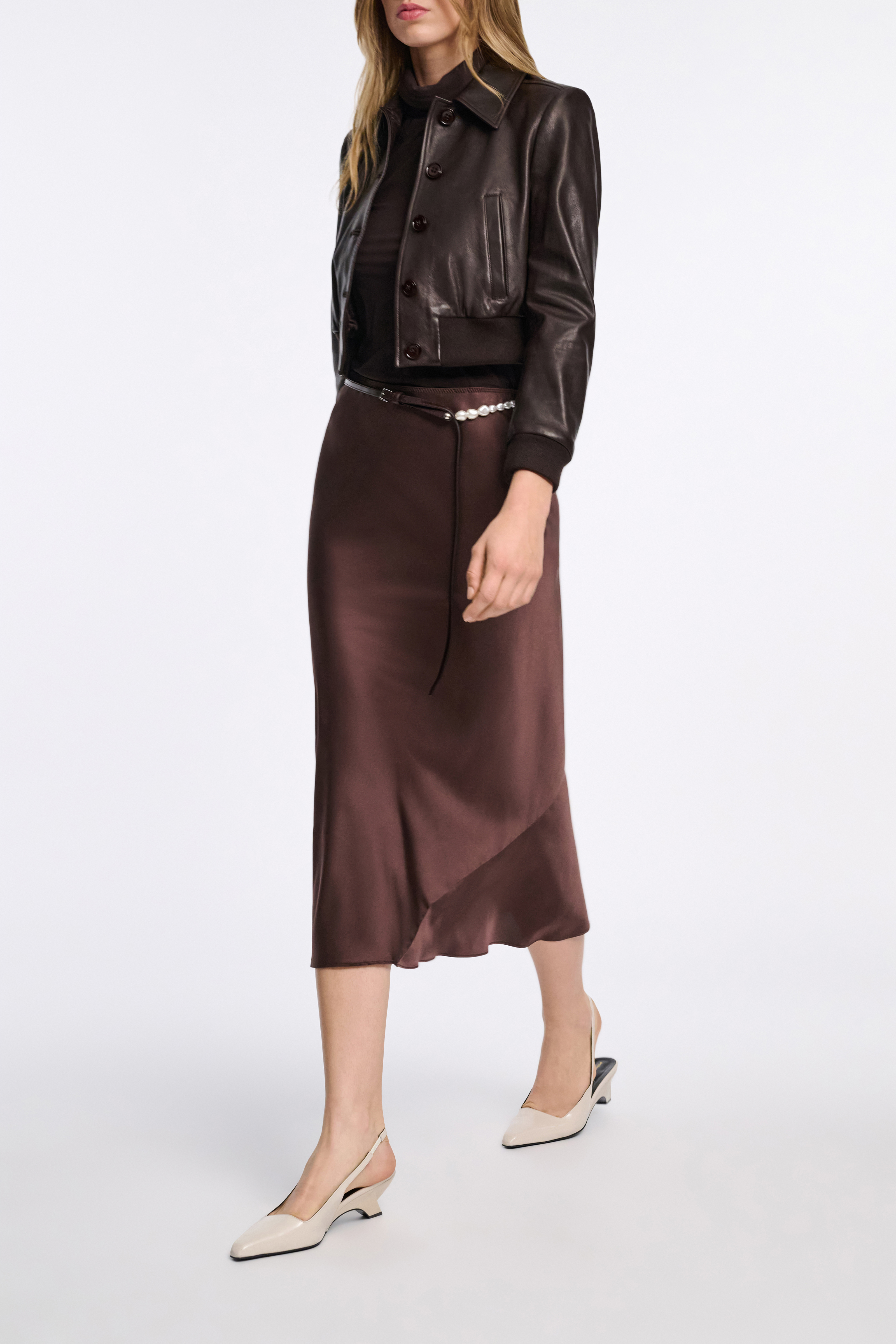 Dorothee Schumacher Bias cut midi-skirt in silk