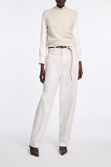 Dorothee Schumacher Bluse aus Seidensatin mit Polokragen eggshell