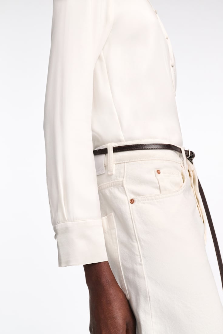 Dorothee Schumacher Popover blouse in silk satin eggshell