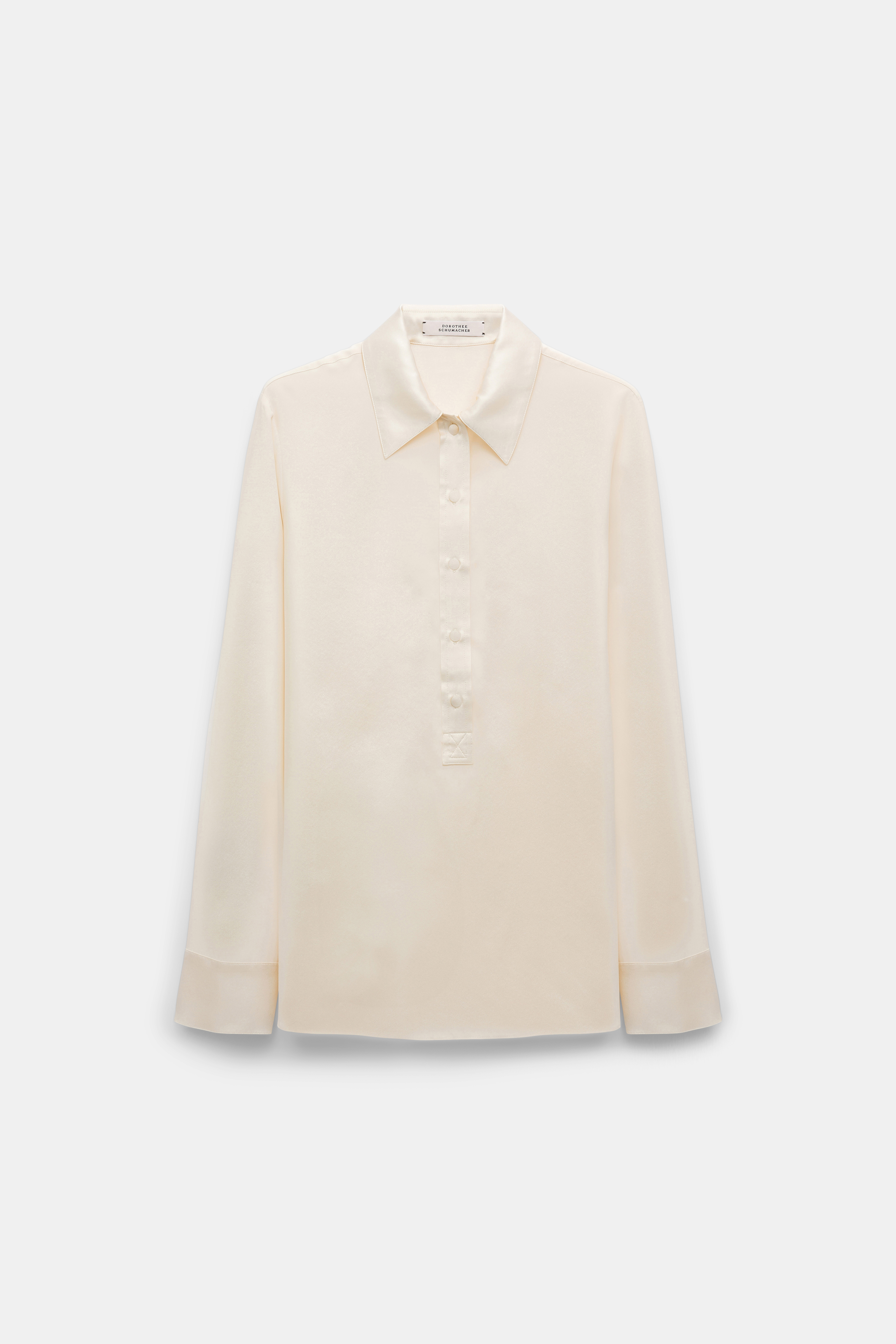 Dorothee Schumacher Bluse aus Seidensatin mit Polokragen eggshell