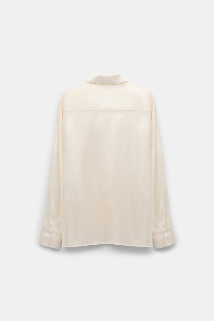 Dorothee Schumacher Popover blouse in silk satin eggshell