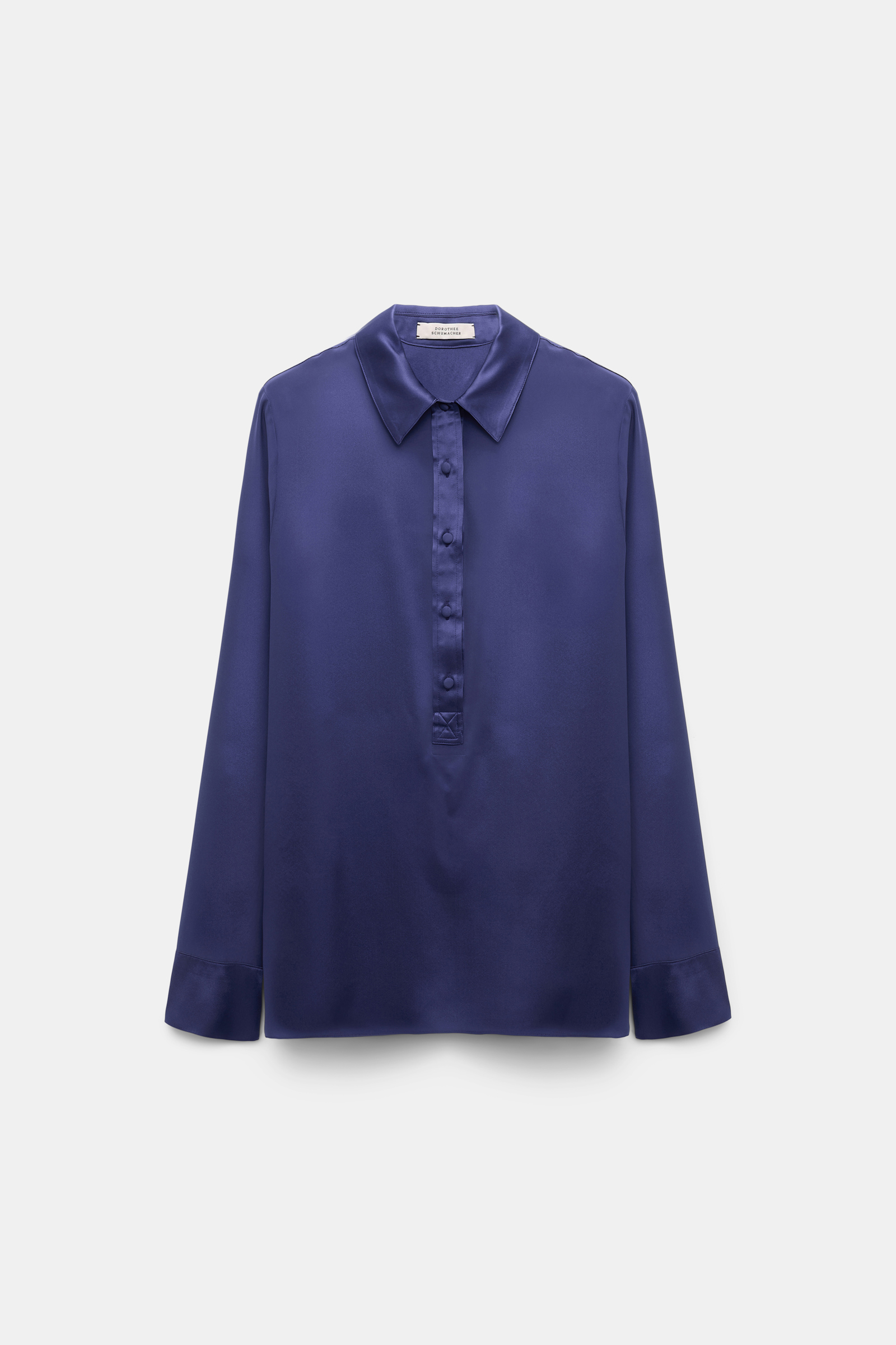 Dorothee Schumacher Bluse aus Seidensatin mit Polokragen iris