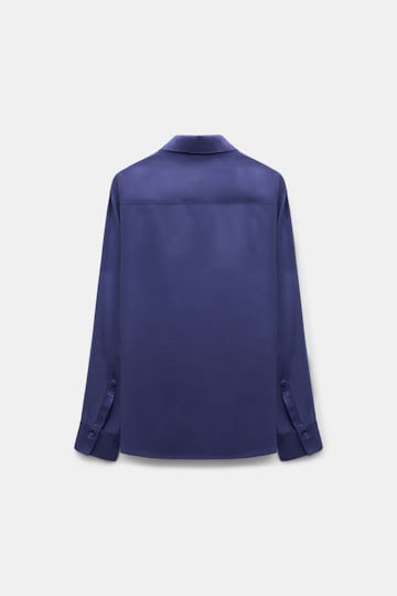 Dorothee Schumacher Popover blouse in silk satin iris