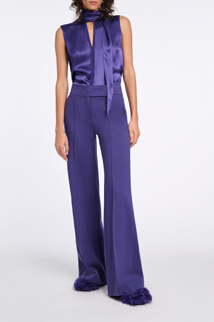 Dorothee Schumacher Sleeveless blouse in silk satin iris