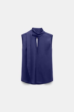 Dorothee Schumacher Ärmellose Bluse aus Seidensatin iris