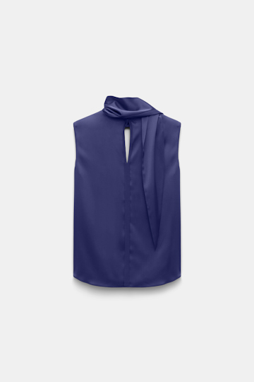 Dorothee Schumacher Sleeveless blouse in silk satin iris