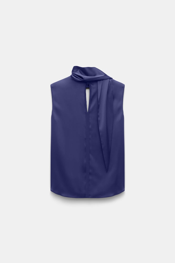 Dorothee Schumacher Ärmellose Bluse aus Seidensatin iris