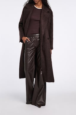 Dorothee Schumacher Mantel aus Woll-Mohair Mix dark chocolate