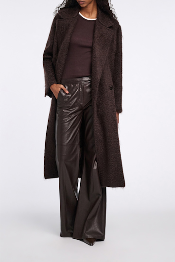 Dorothee Schumacher Classic wool-mohair coat dark chocolate