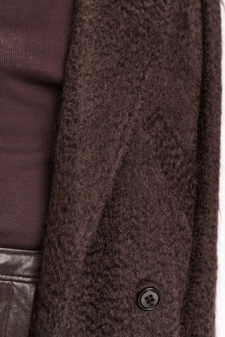 Dorothee Schumacher Classic wool-mohair coat dark chocolate