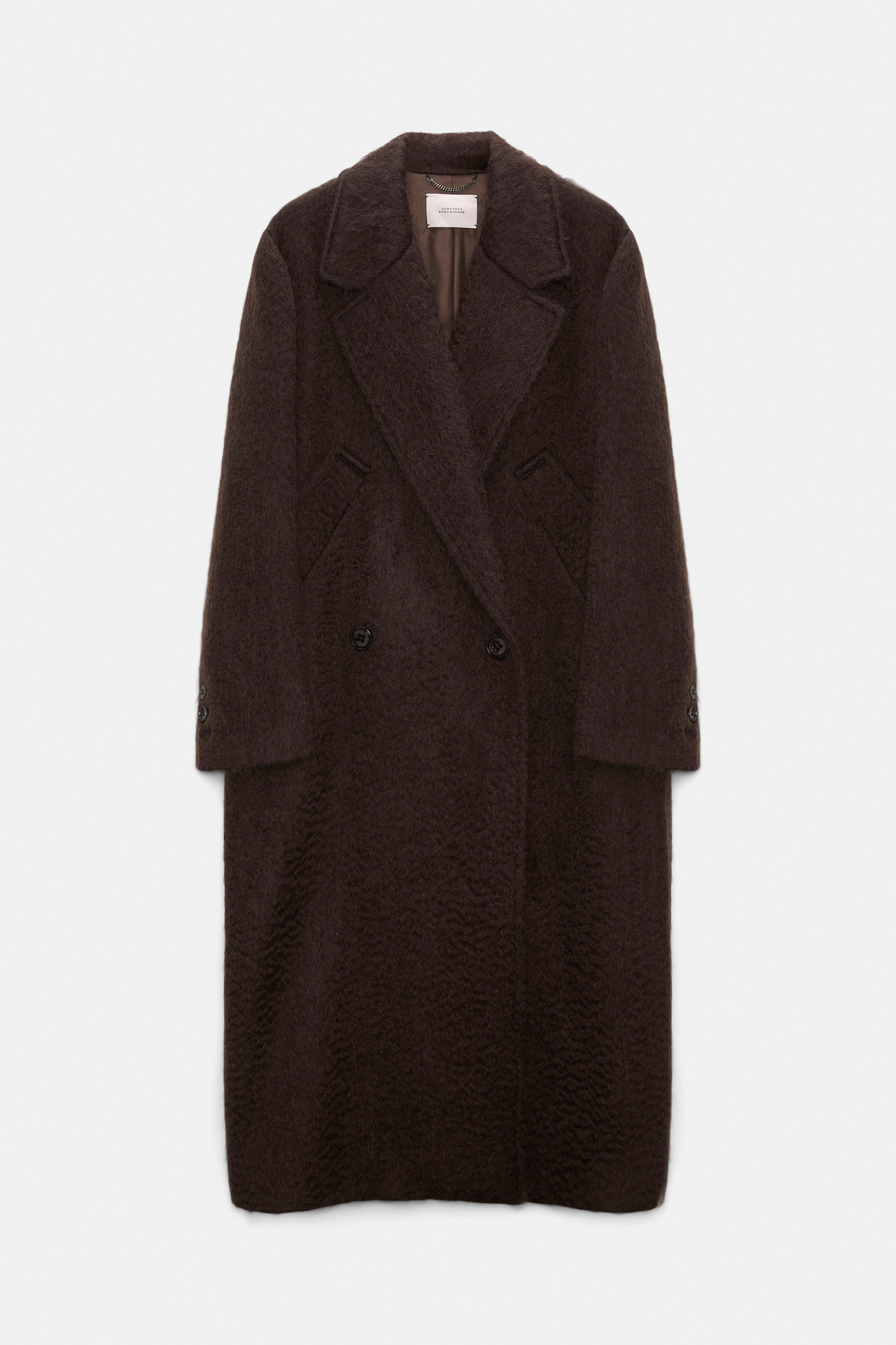 Dorothee Schumacher Classic wool-mohair coat dark chocolate