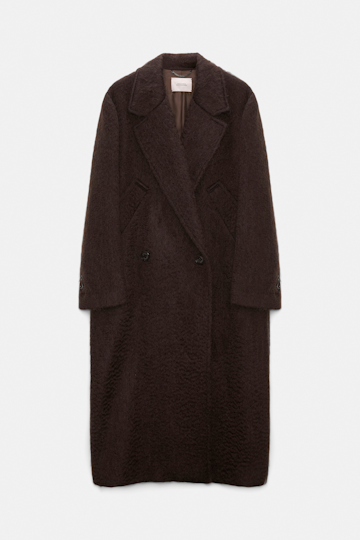 Dorothee Schumacher Classic wool-mohair coat dark chocolate