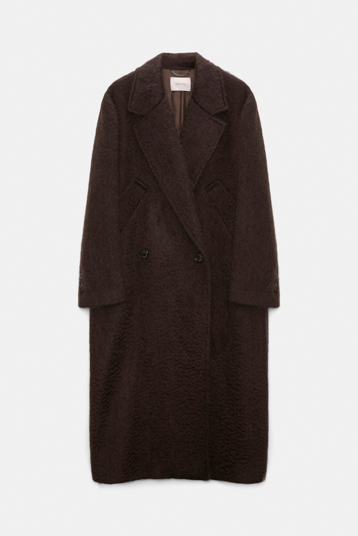 Dorothee Schumacher Classic wool-mohair coat dark chocolate