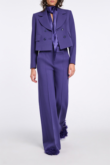 Dorothee Schumacher Cropped Punto Milano Blazer iris