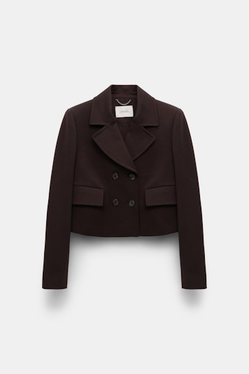 Dorothee Schumacher Cropped Punto Milano Blazer dark chocolate