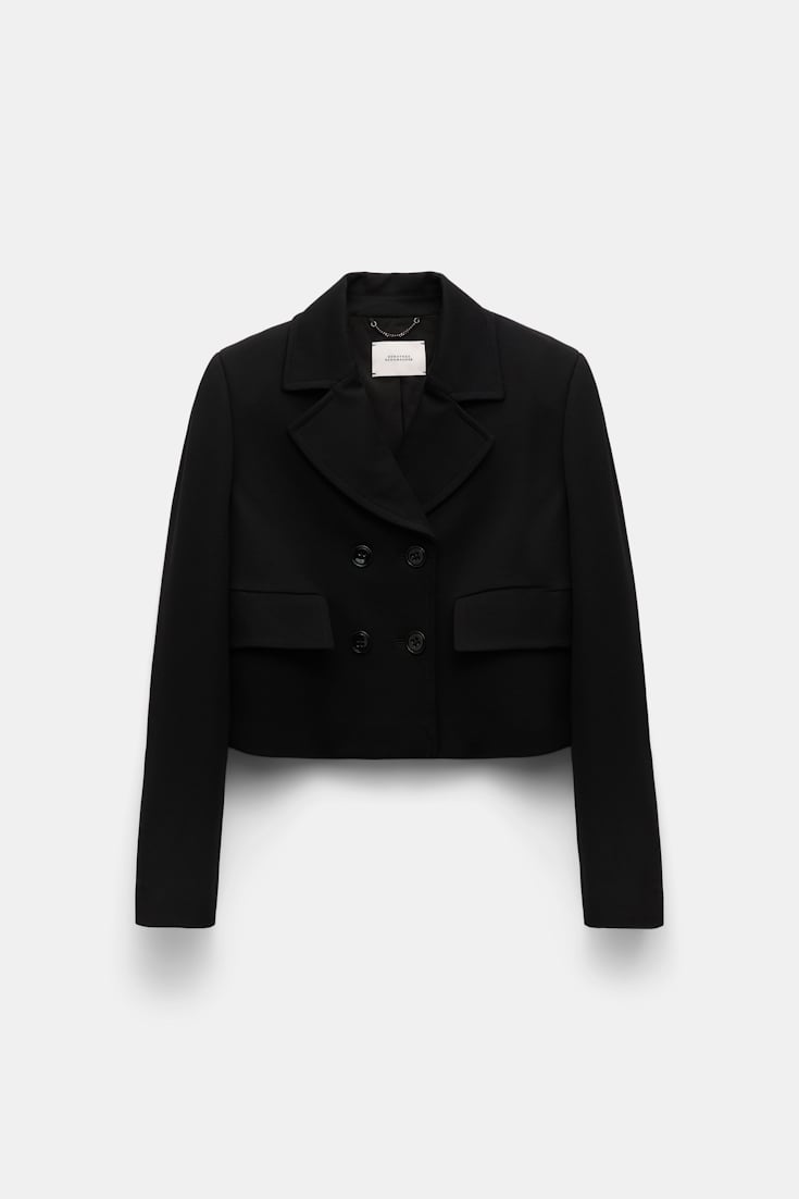 Dorothee Schumacher Cropped blazer in Punto Milano pure black